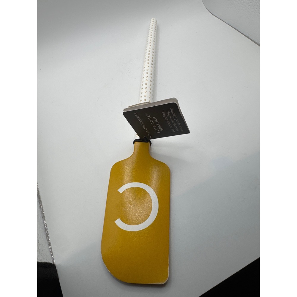 Williams Sonoma Flex-Core Spatula Yellow Monogram C Silicone Kitchen Utensil NEW